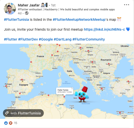 Flutter Meetup Network Map